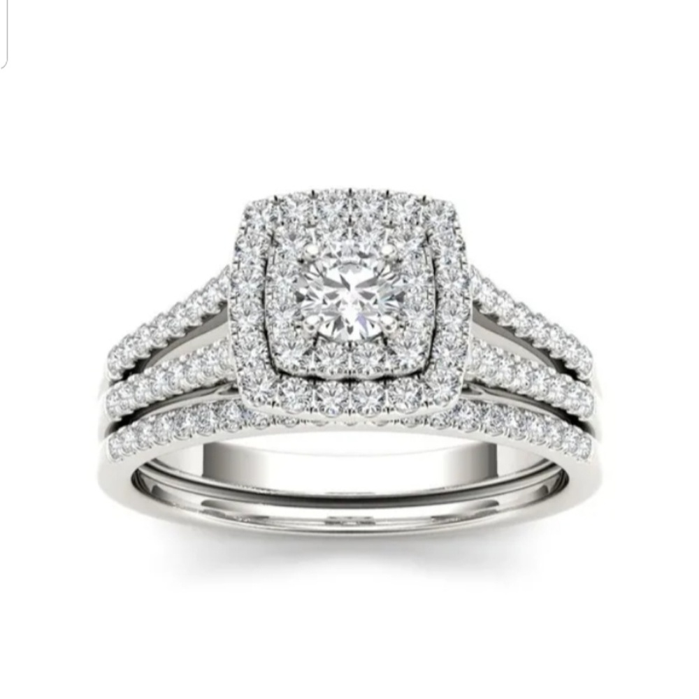 De Coeur diamond engagement ring set